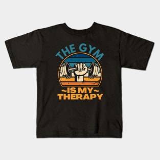 The Gym Is My Therapy Kids T-Shirt